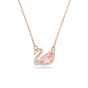 Swarovski Swan Halskette, Schwan, Rosa, Roségold-Legierungsschicht im Sale